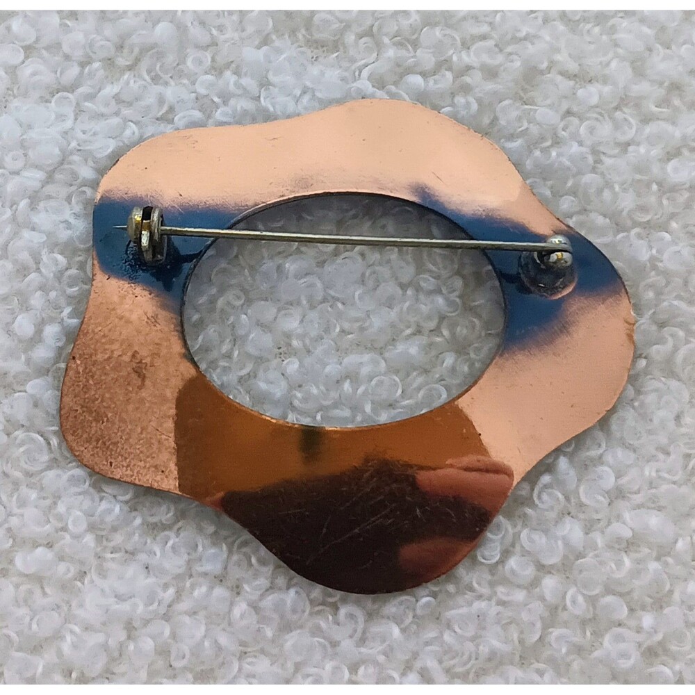 Vintage Modernist Copper Rope Star Brooch 2.25 in - Picture 3 of 10